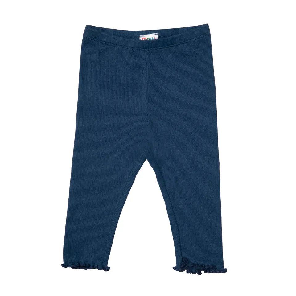 Legging bimba stretch blu scuro a costina