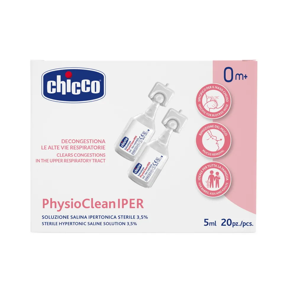 Chicco PhysioClean soluzione ipertonica naso 20x5 ml decongestionante