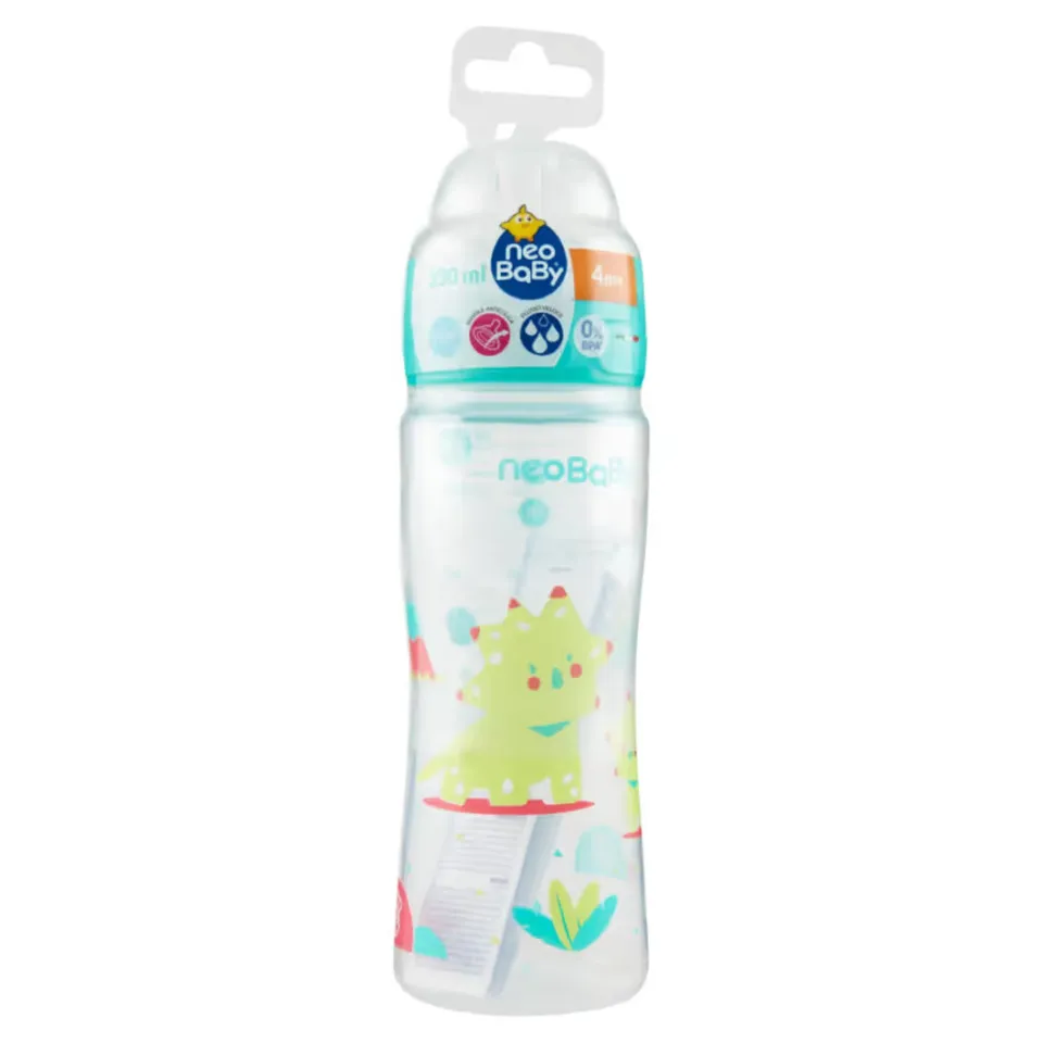 Neo Baby biberon collo largo verde 330 ml silicone