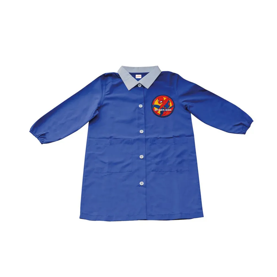 Coriex Spider-Man Grembiule Scuola Blu Colletto Bianco