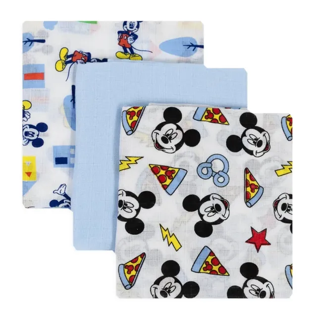 Disney Topolino quadrati garza cotone 70x70 3 pezzi