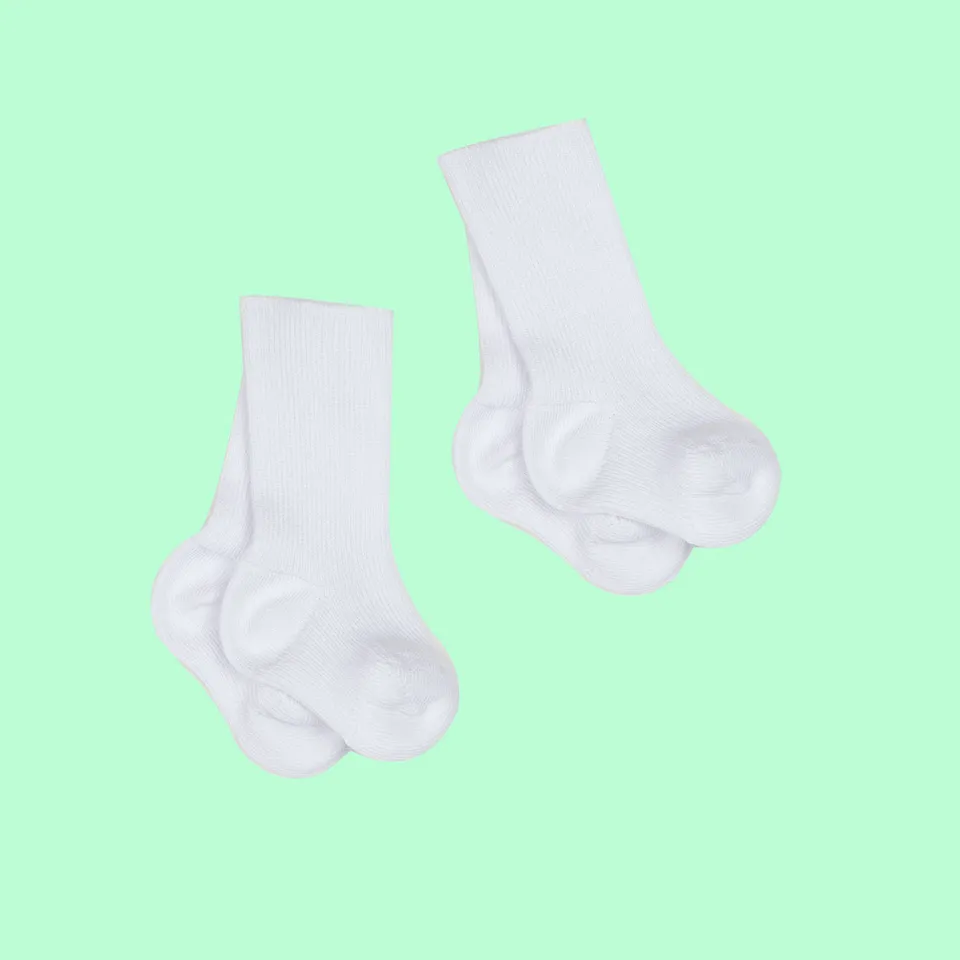 Mawi primi giorni calzini neonato cotone bianco 2 paia