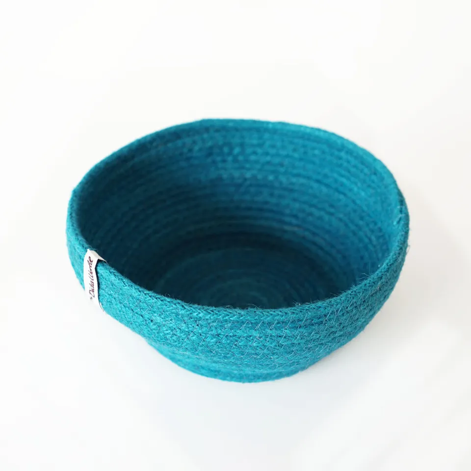 Corr The Jute Works Cesto in Iuta Blu Artigianale