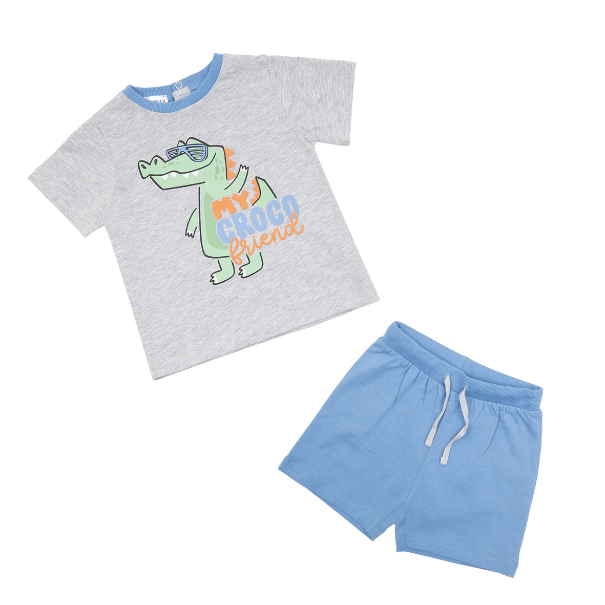 Toys Center Baby My Croco set t-shirt+short bimbo grigio