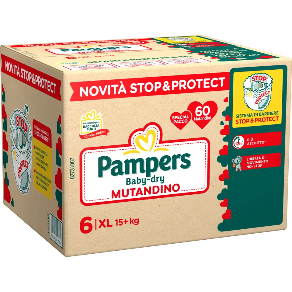Pampers Baby Dry Mutandina Taglia 6 Pannolini 60 pezzi 15+ kg