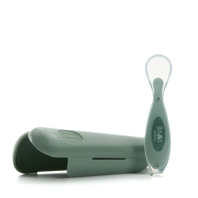 That's Love cucchiaio silicone verde con ventosa 6m+