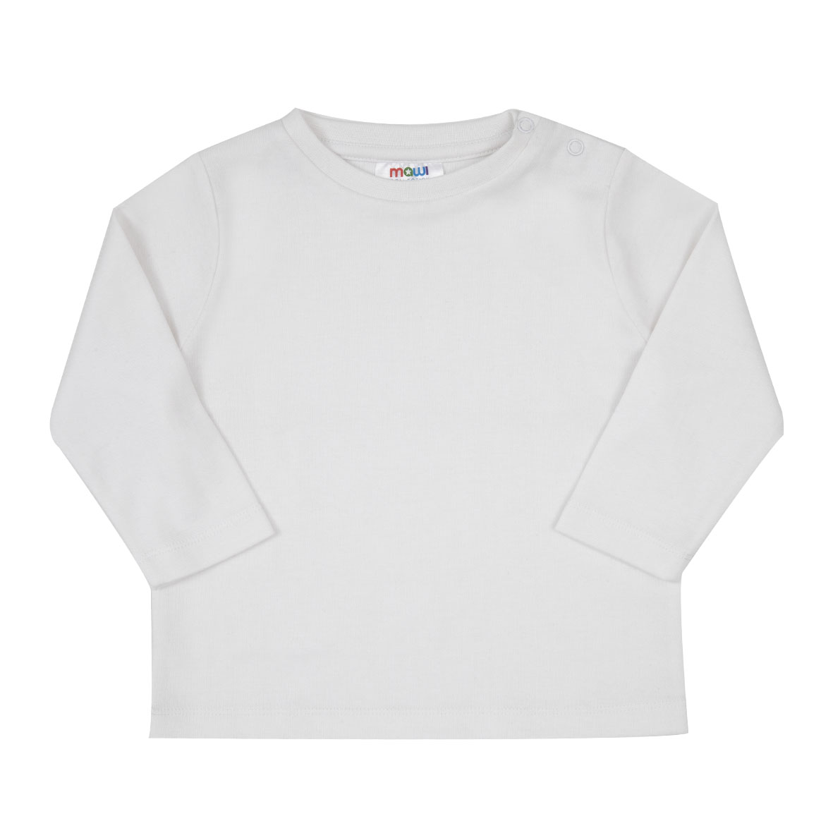 T-shirt bimbo manica lunga bianca girocollo jersey