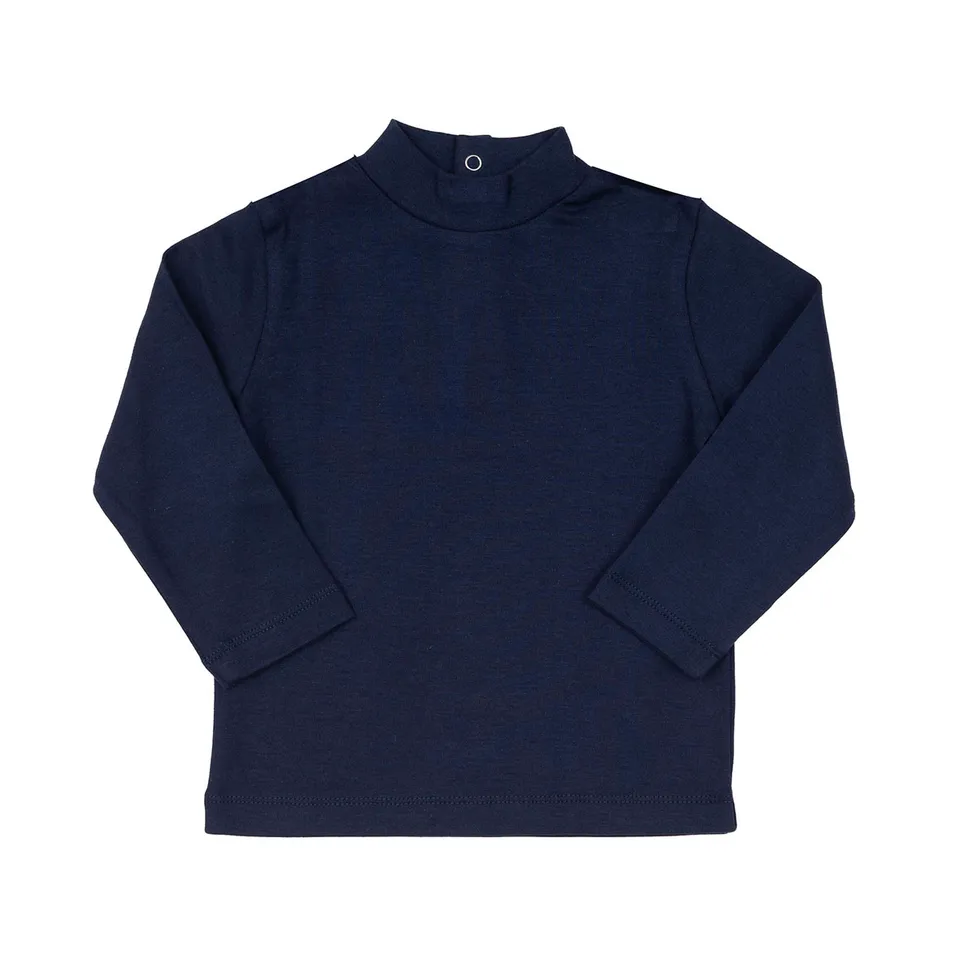 Mawi lupetto interlock basico blu cotone bottoncini