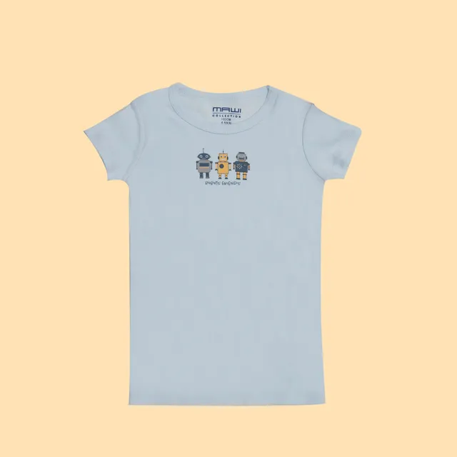 Mawi T-Shirt Costina Bimbo Robot Pack 2 Pezzi Cotone