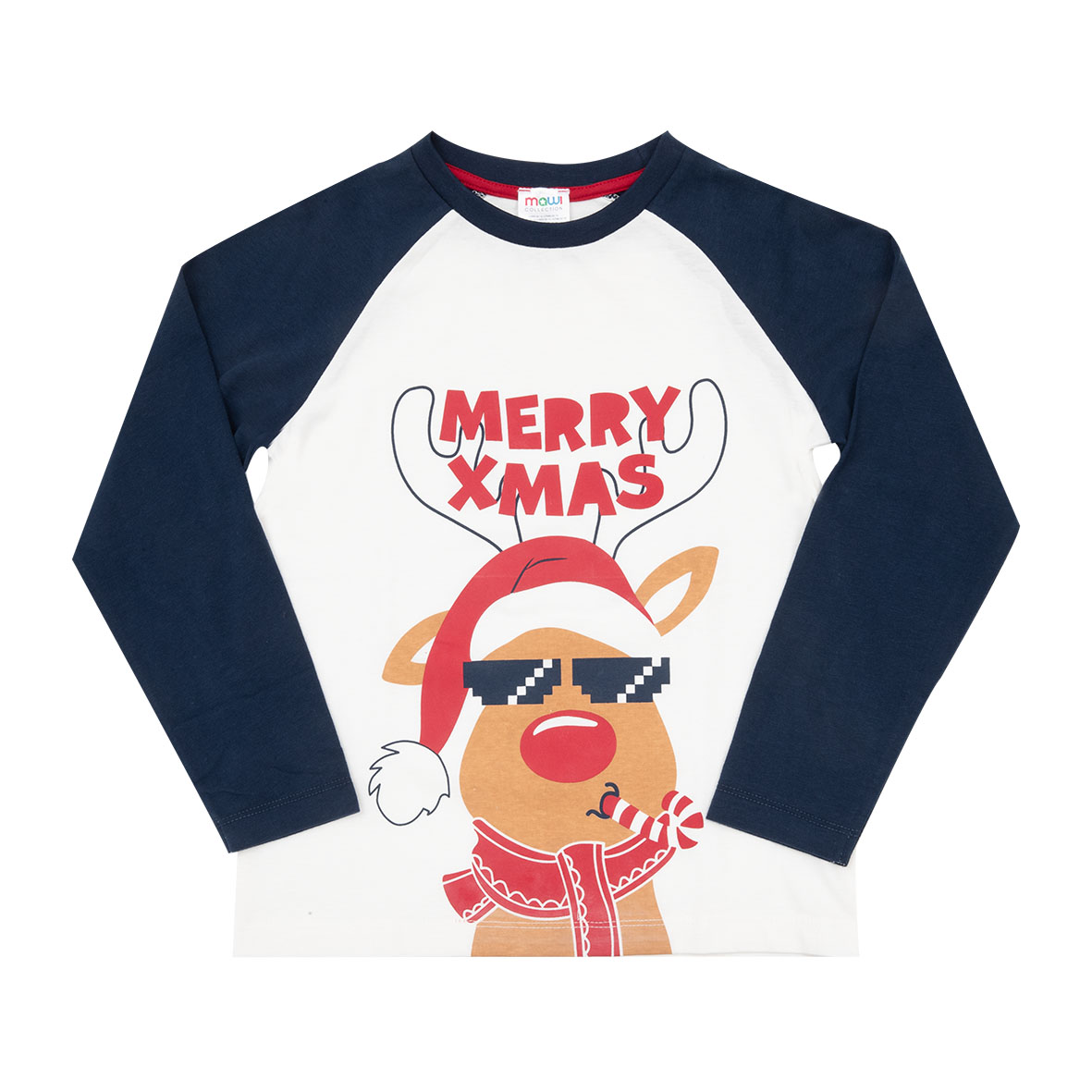 T-Shirt Bimbo Manica Lunga Bicolor Christmas Jersey
