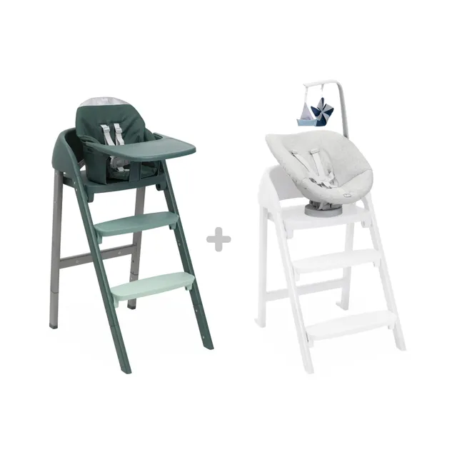 Crescendo Up seggiolone Imperial Green Re_Lux + recliner grey