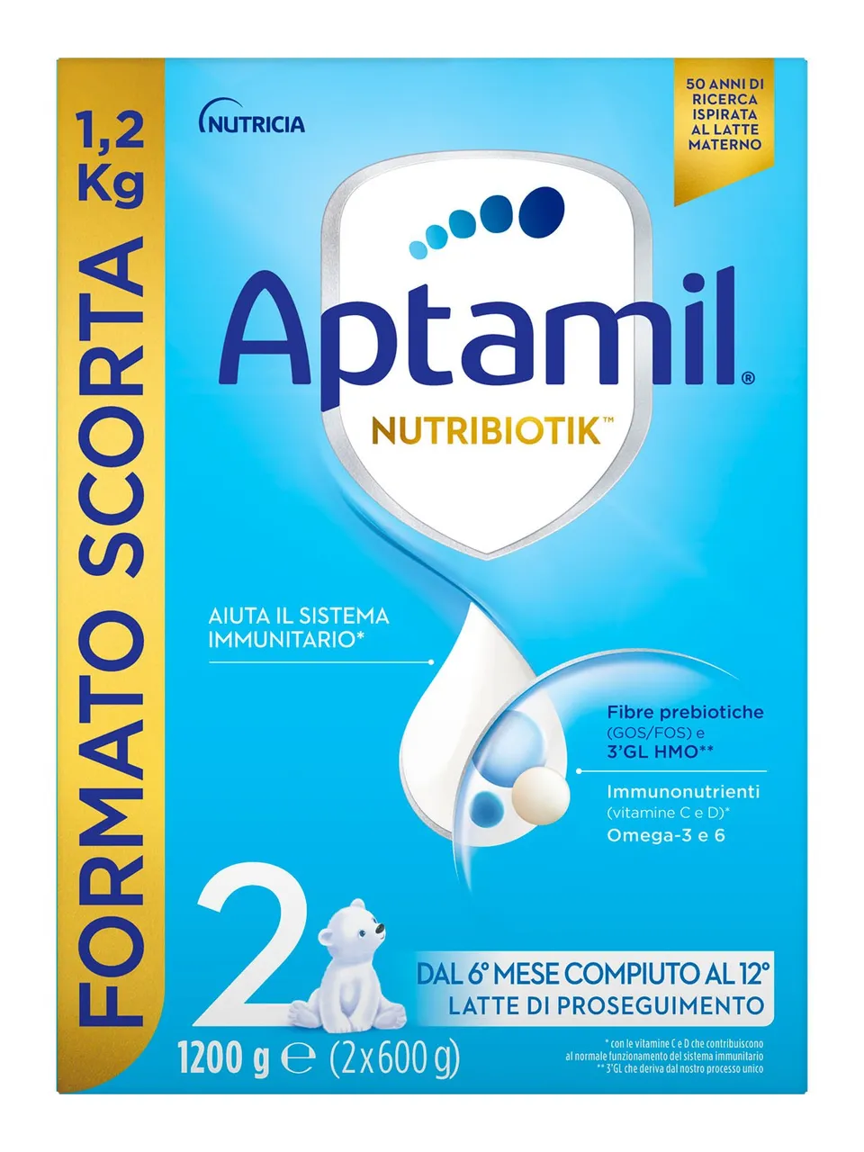 Aptamil Nutribiotik 2 Latte di Proseguimento 1200 g