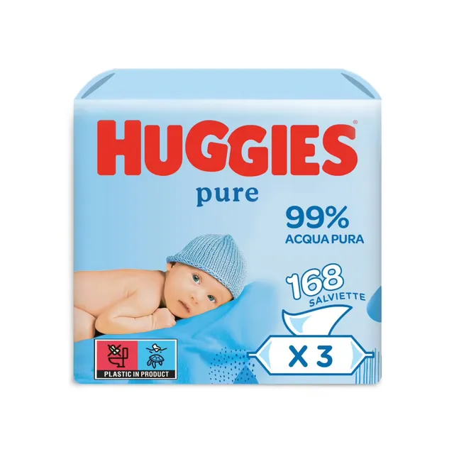 Huggies Pure salviette umidificate 3x56 pz senza alcol