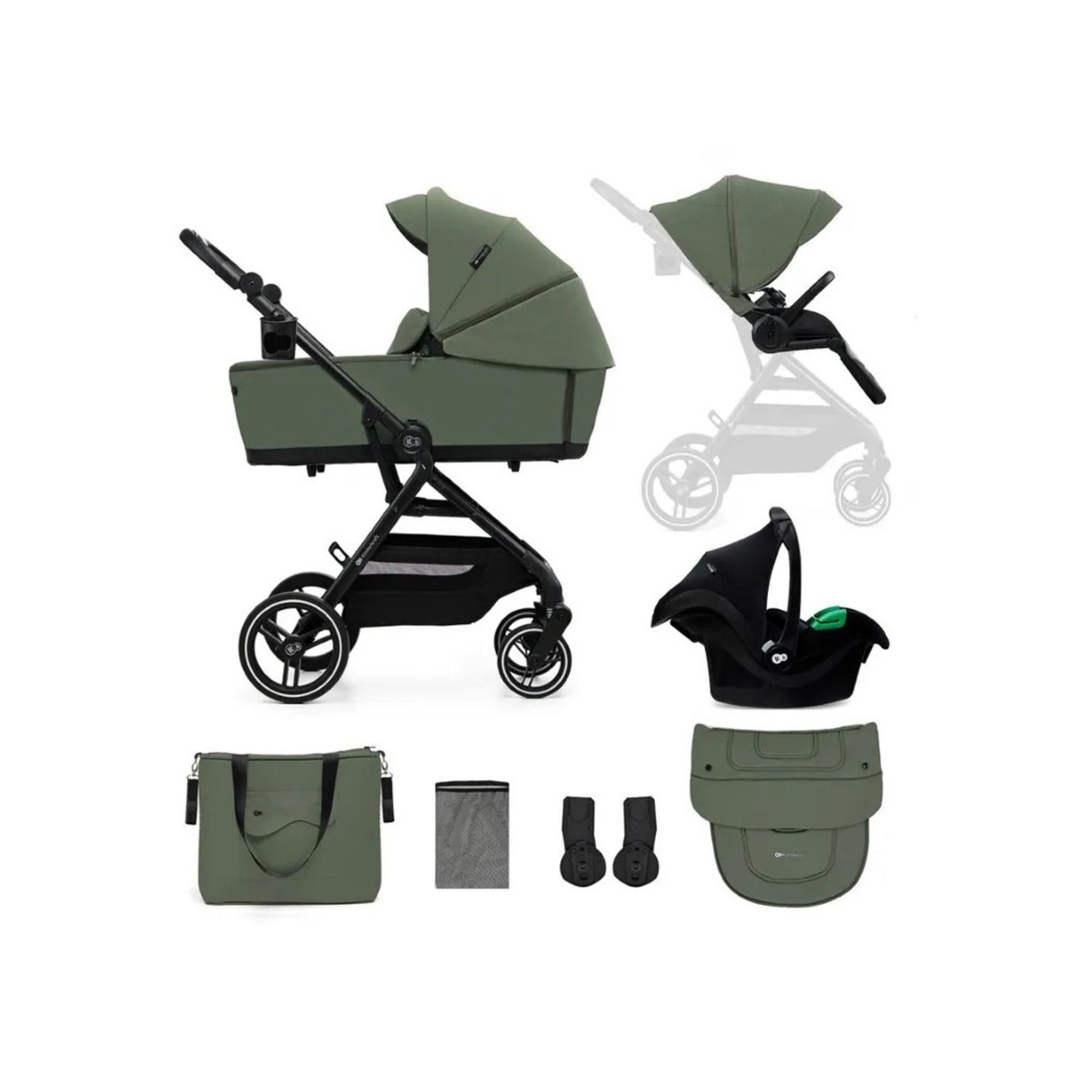 Kinderkraft Yoxi Trio Passeggino 3in1 Mystic Green 0-4 Anni
