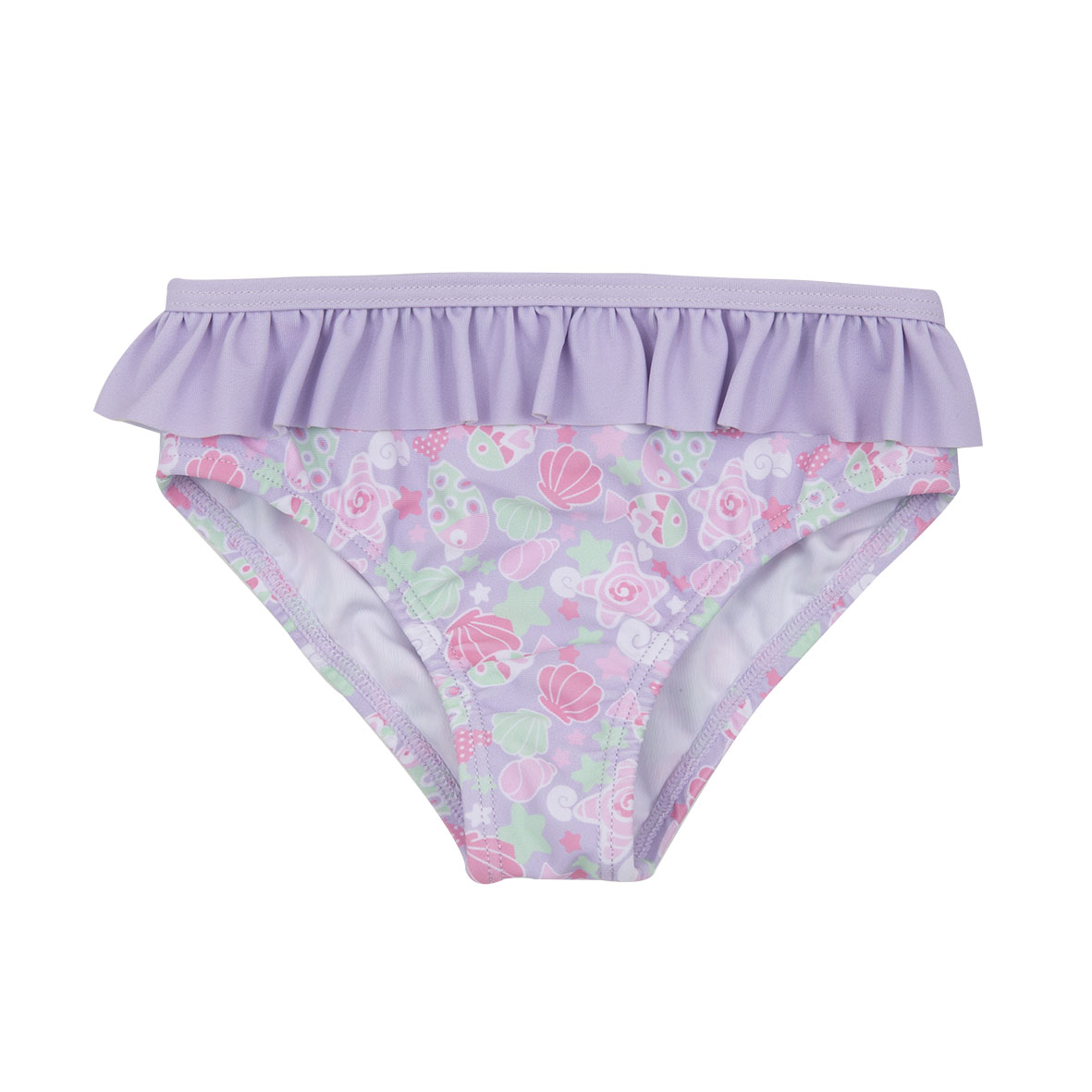 Costume Mutandina Bimba Lilla Frill Stampa Marina Cotone