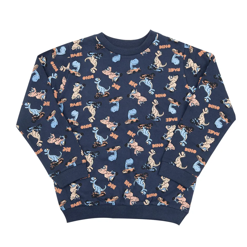 Toys Center Baby Dino maglia bimbo blu french terry girocollo