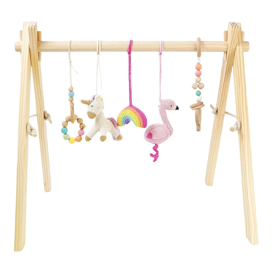 The Dida Rainbow palestrina neonato in cotone e legno