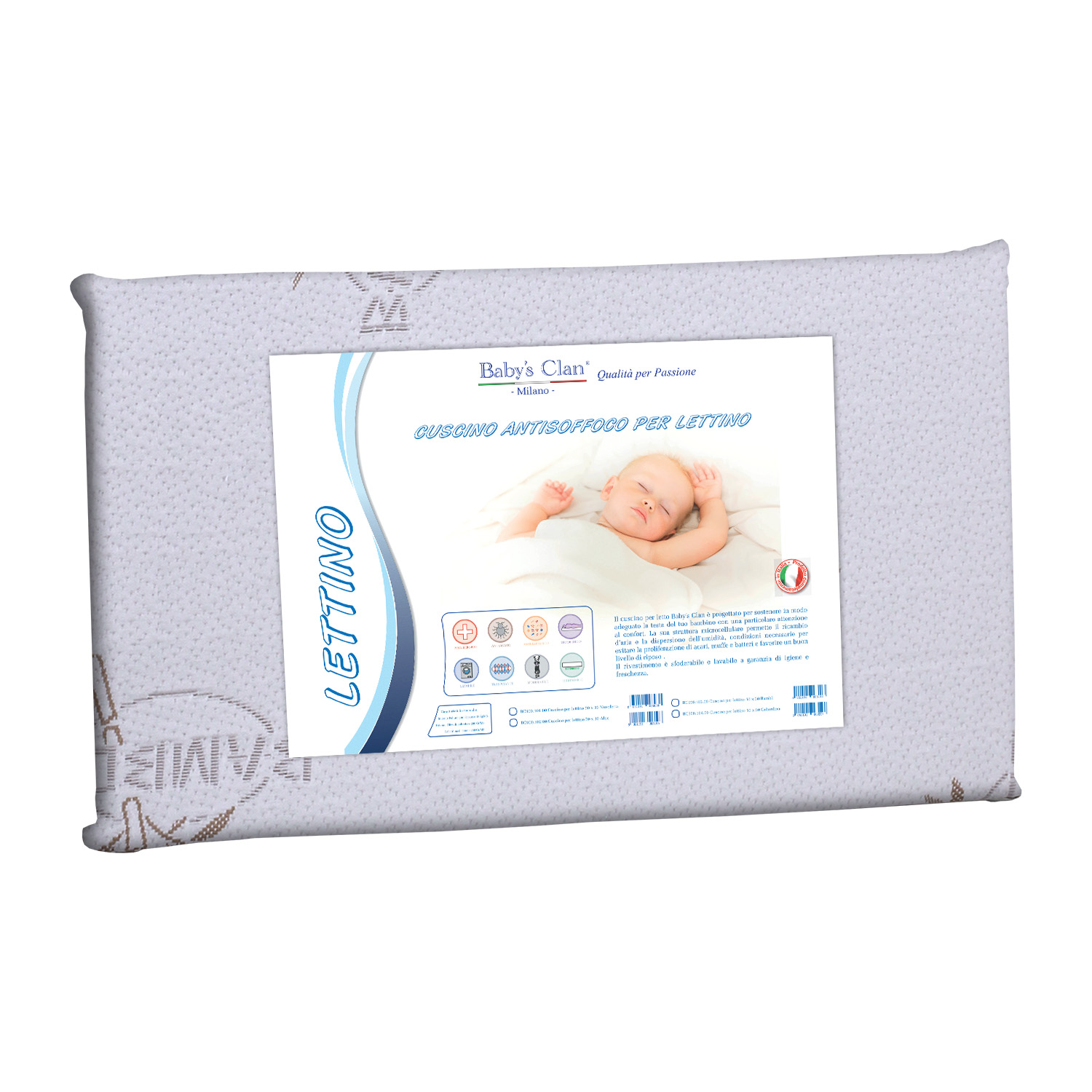 Baby's Clan Bambù cuscino lettino fibra di bambù traspirante
