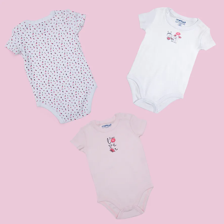 Toys Center Baby Mawi Body Manica Corta Costina x3 Coccinella