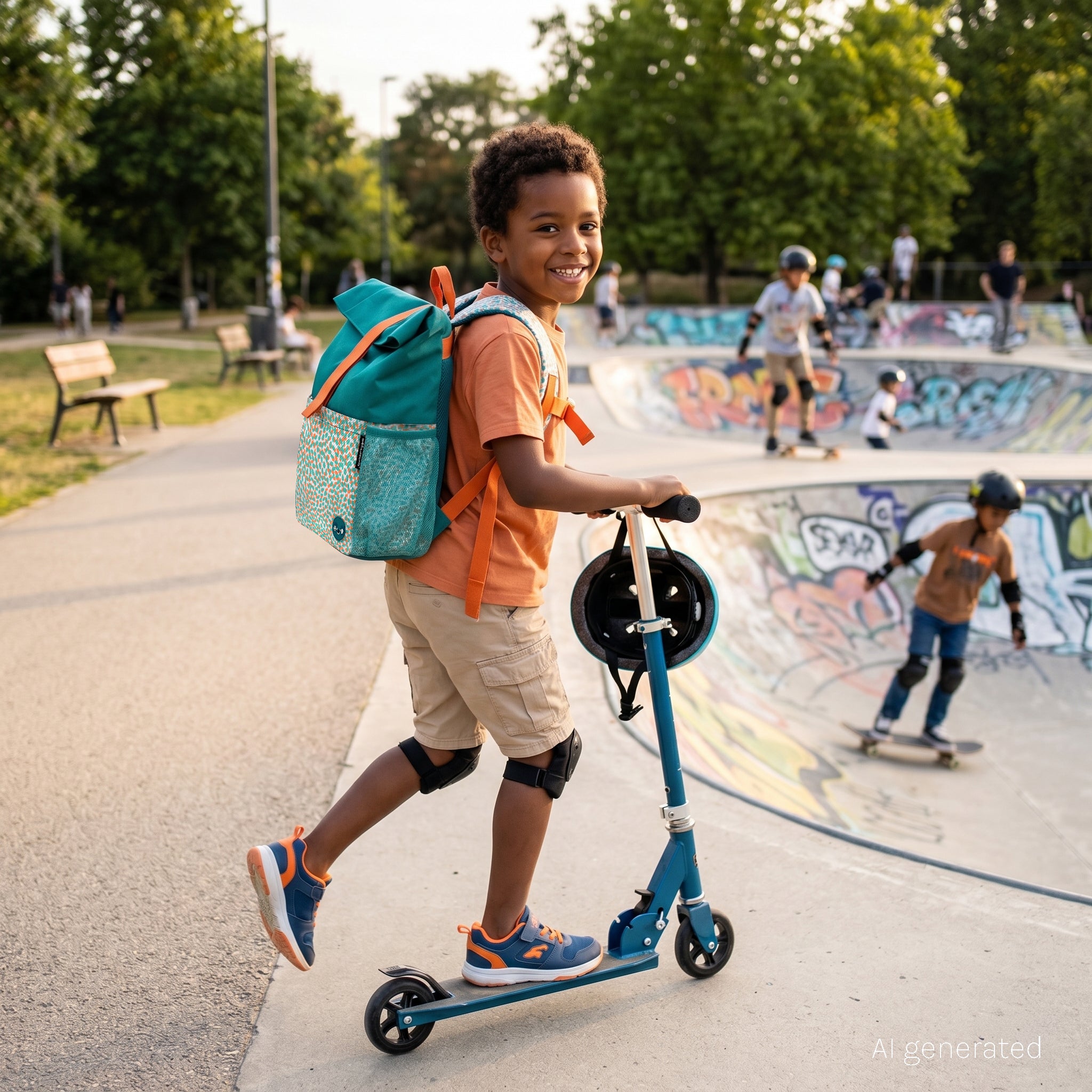 Les Deglingos Berlingos zaino rolltop koala blu verde scuola