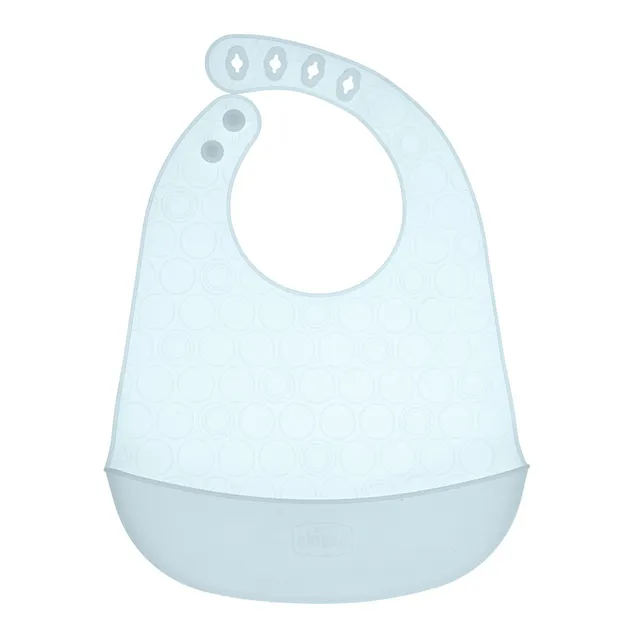 Chicco Bavaglino Silicone con Tasca Azzurro impermeabile