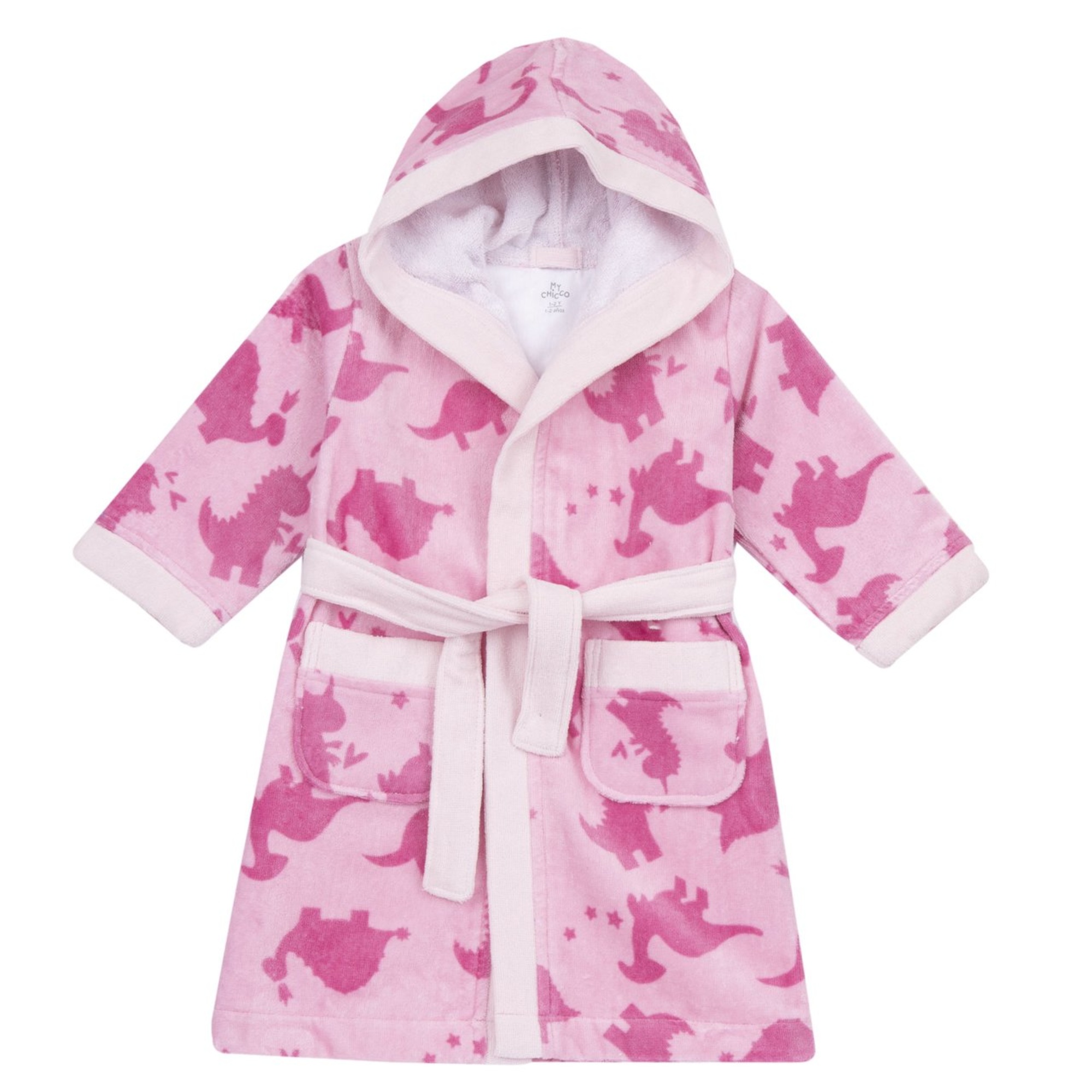 Chicco accappatoio bimbo dino rosa spugna cotone