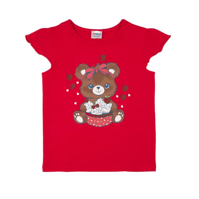 Toys Center Baby orsetto e cuoricini maglietta rossa bimba jersey