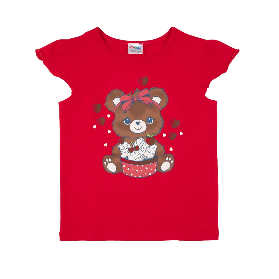 Toys Center Baby orsetto e cuoricini maglietta rossa bimba jersey