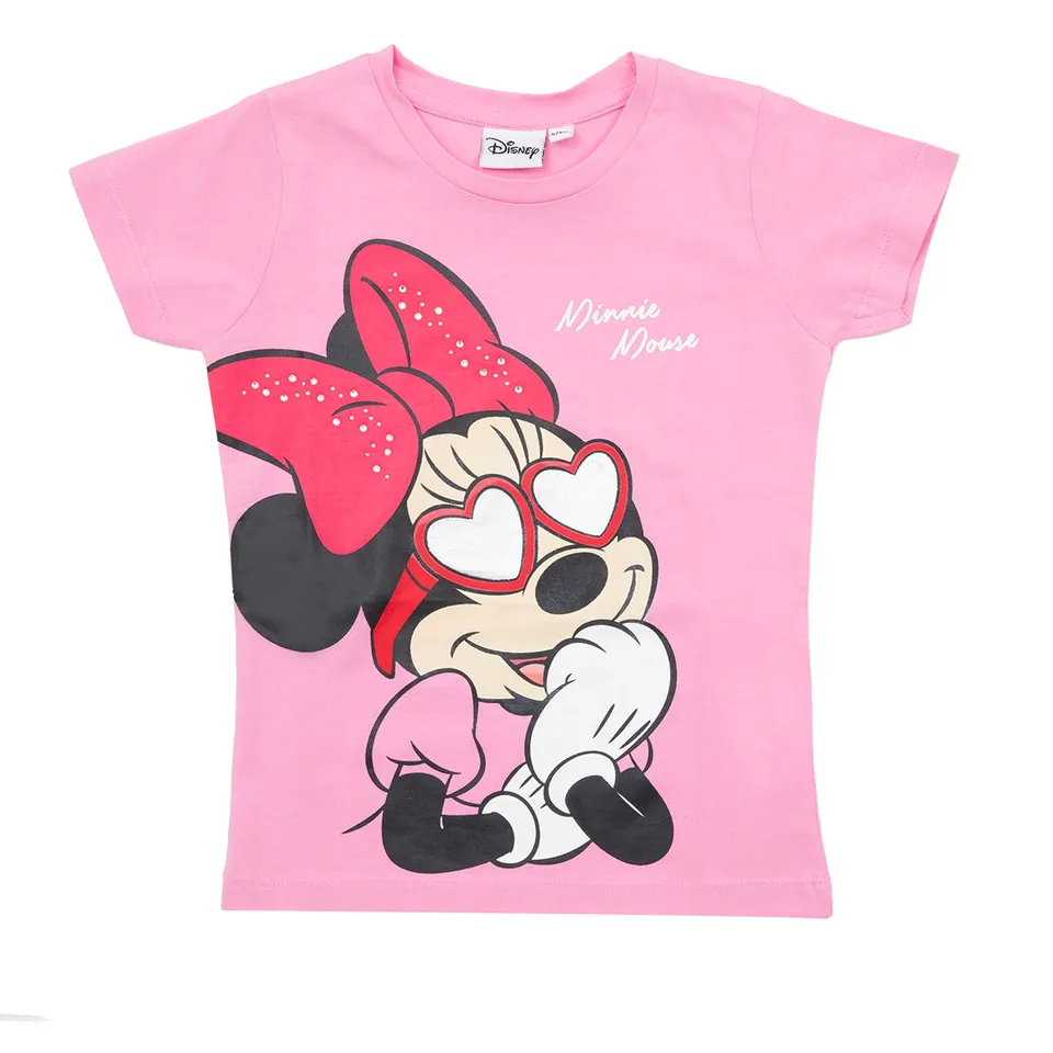 Disney Minnie T-shirt bimba rosa mezza manica jersey