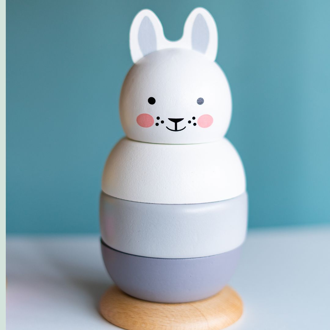 Rosa & Bo Bo Bunny impilabile legno coniglietto