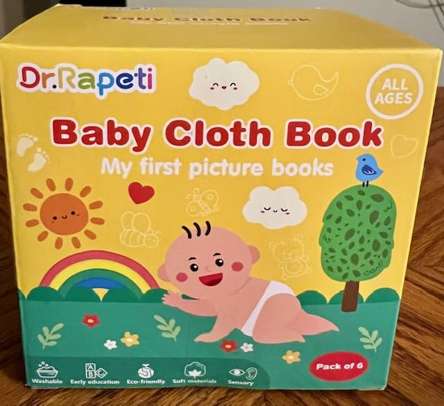 Dr.Rapeti libri di stoffa bianco e nero 6 pz neonati