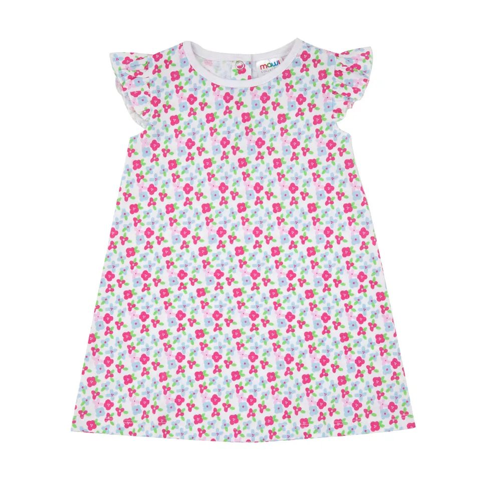 Vestito estivo bimba fiori multicolor canottiera bottoni