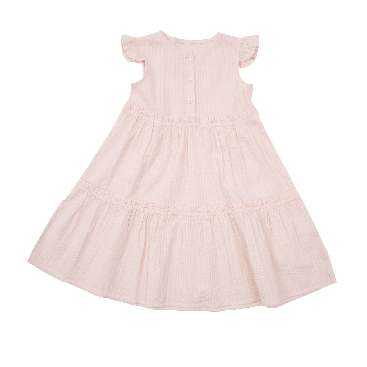 Vestito Bimba Girocollo Rosa Antico con Bottoni