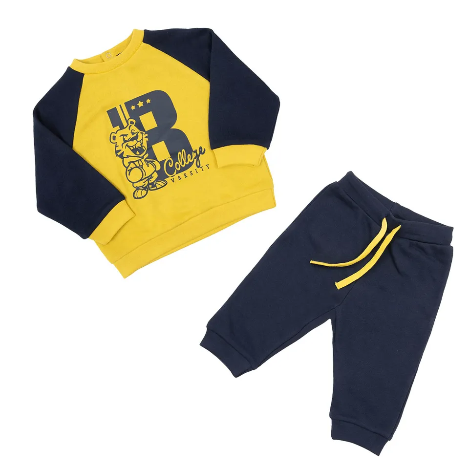 Toys Center Baby set felpa pantalone bimbo blu giallo 2 pezzi