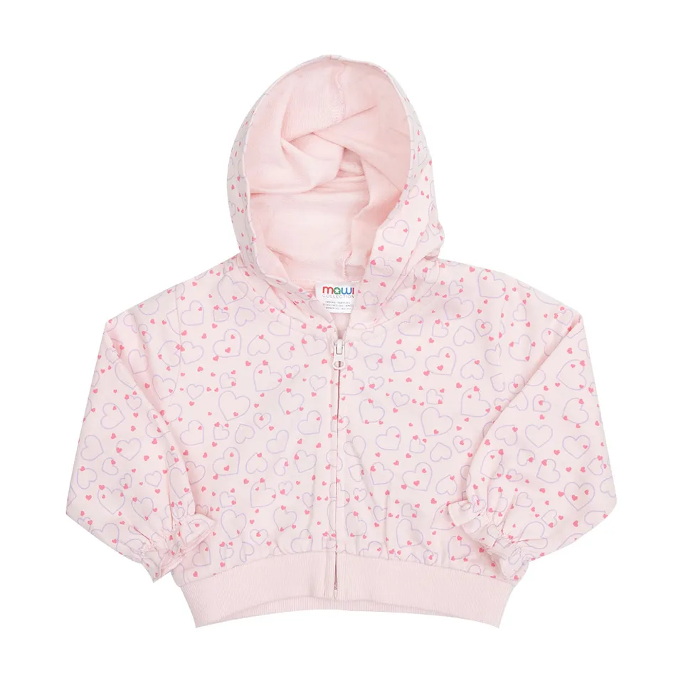 Toys Center Baby felpa bimba rosa cuoricini con zip