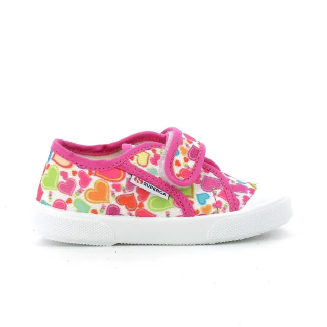 Superga fiori scarpa bimba velcro fucsia