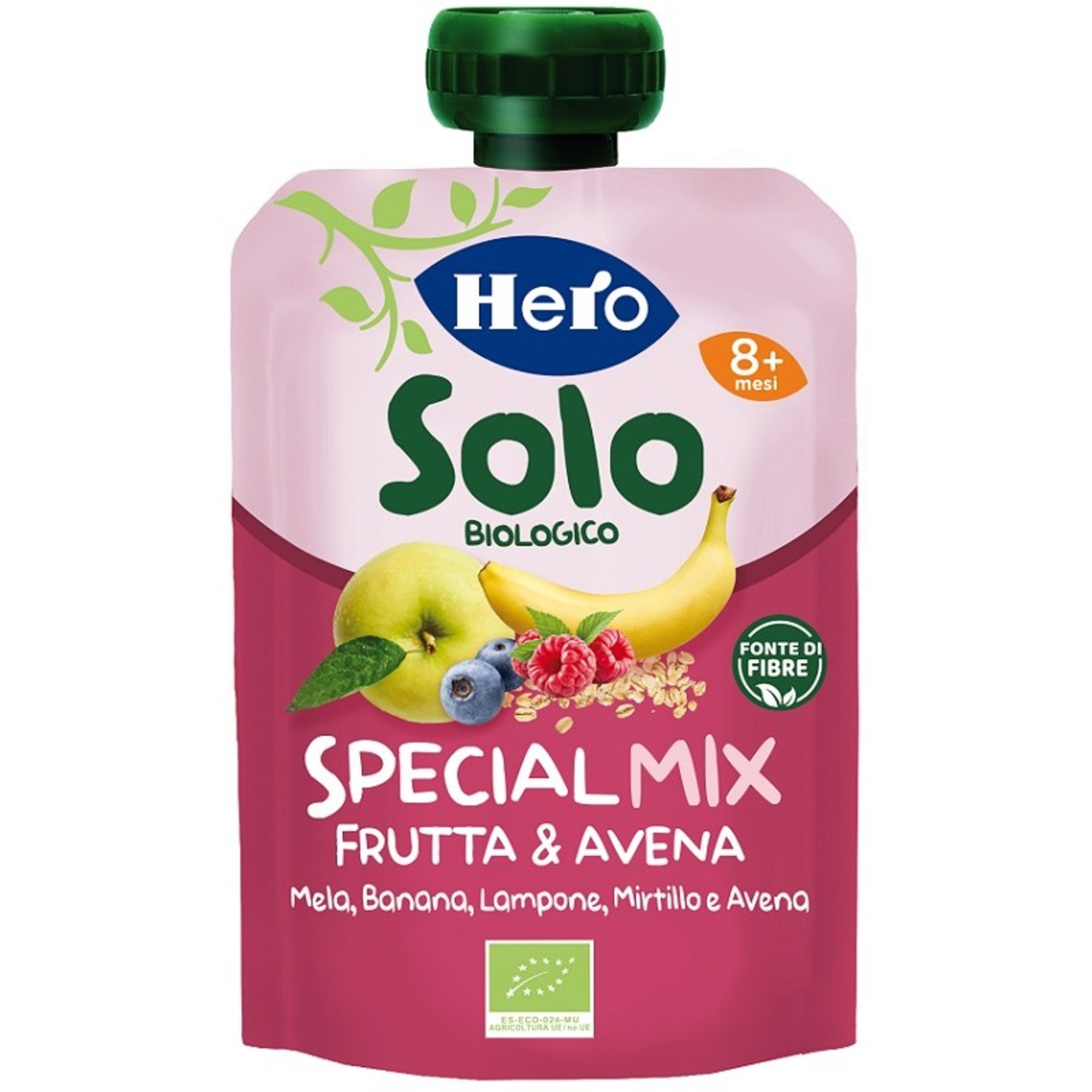 Hero Solo Pouch purea frutta e avena 8 mesi bio