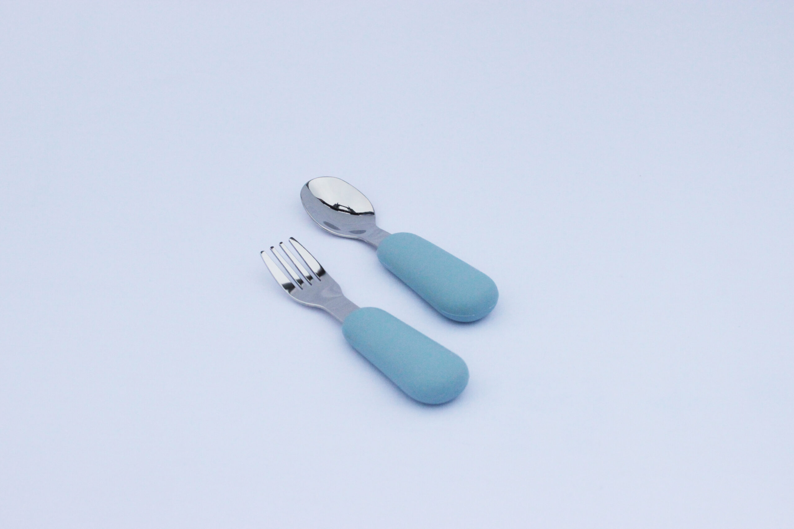 Baby's Clan Feeding set posate bimbo 2 pezzi acciaio e silicone