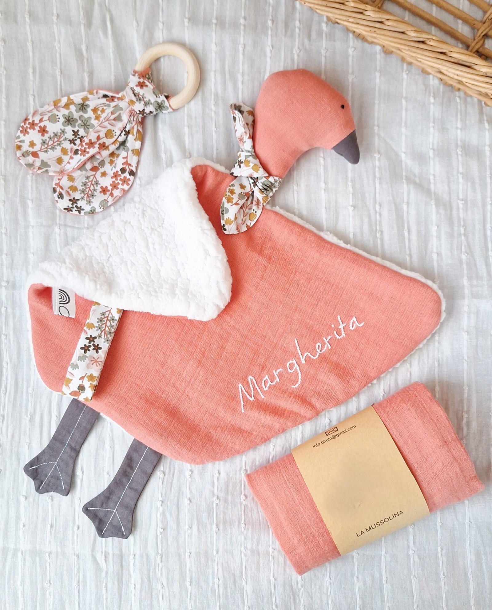 M'Amélie Creations Set Nascita Doudou Paperella 3 pezzi neonato