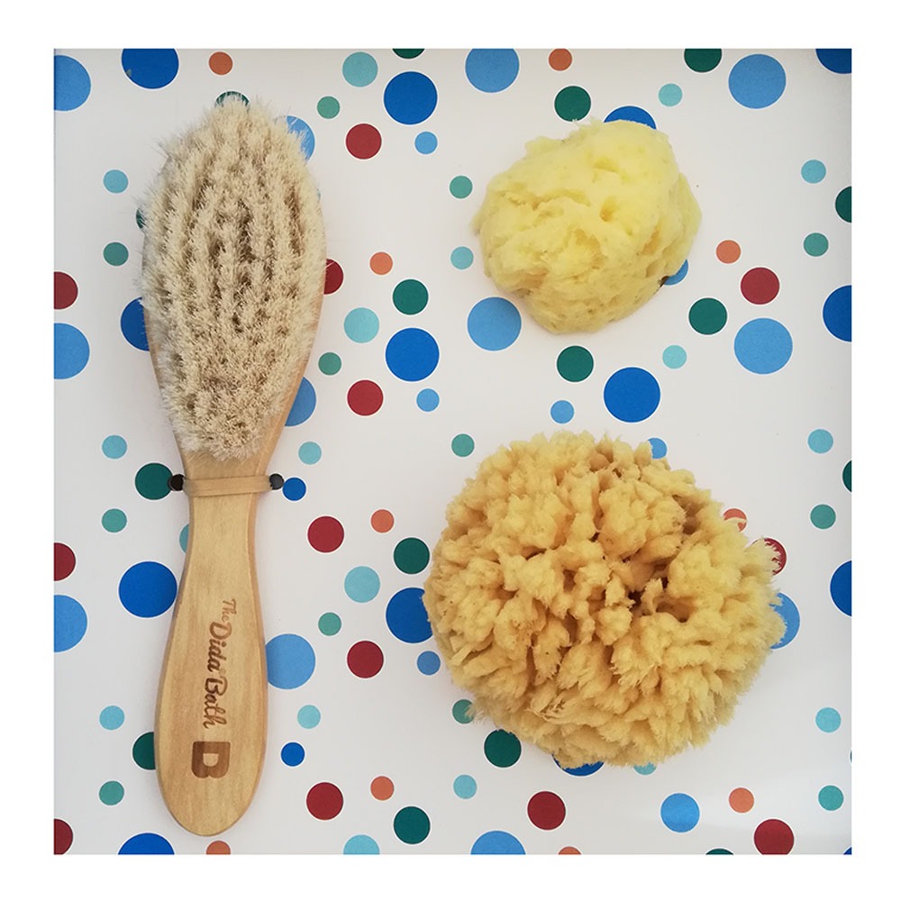 Bubbles Pack 2 Spugne naturali mare + spazzola bagnetto