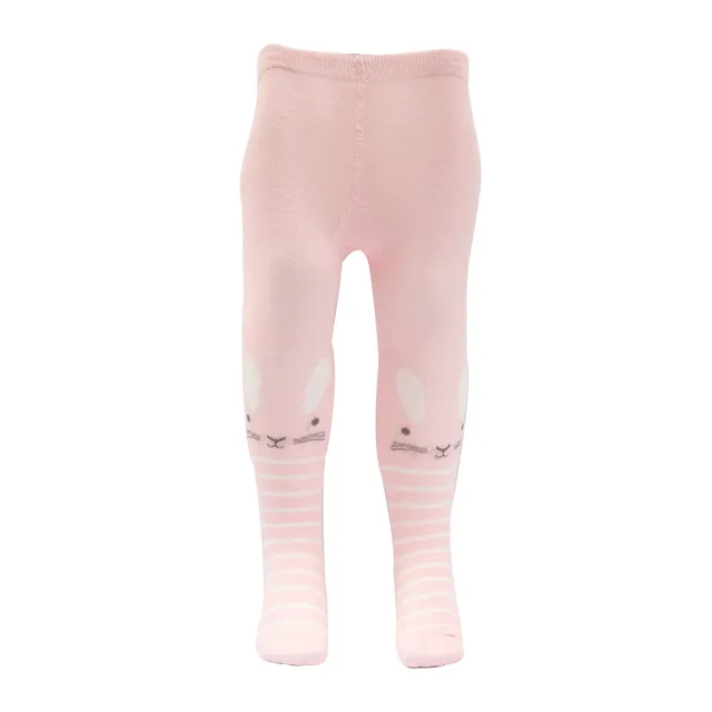 Collant bimba rosa chiaro stampa coniglietto