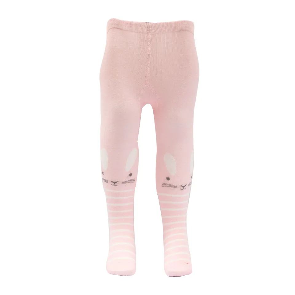 Collant bimba rosa chiaro stampa coniglietto