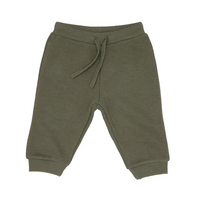 Pantalone felpato bimbo verde militare tasca