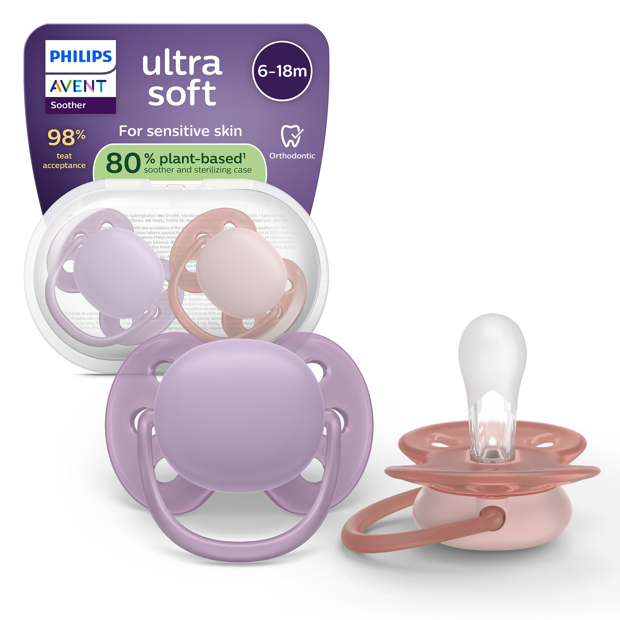 Philips Avent Ultra Soft succhietto 6-18m 2pz viola rosso