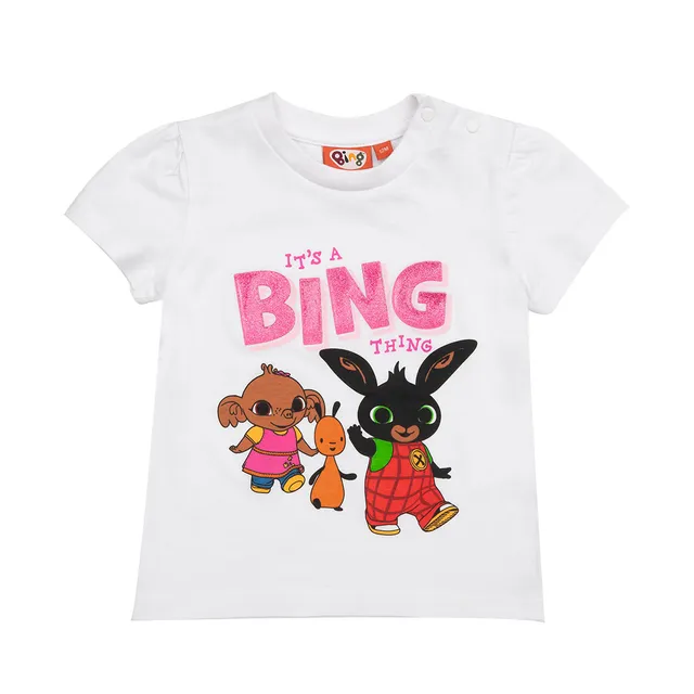 Bing t-shirt mezza manica bimba bianca jersey Bing