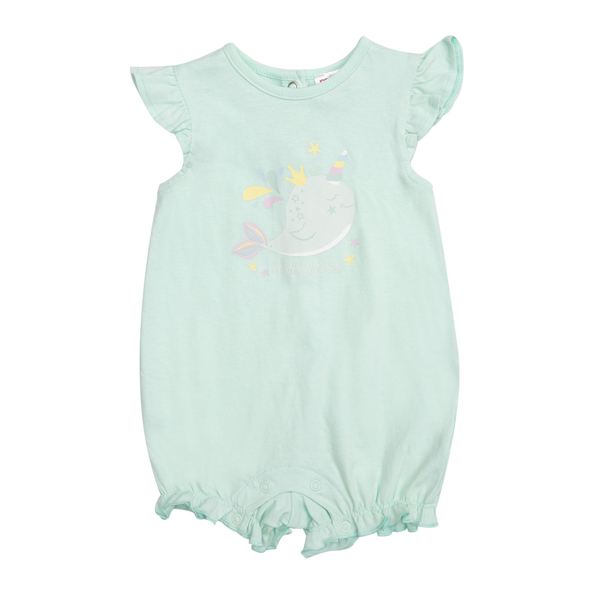 Under the Sea pagliaccetto neonata verde acqua volant
