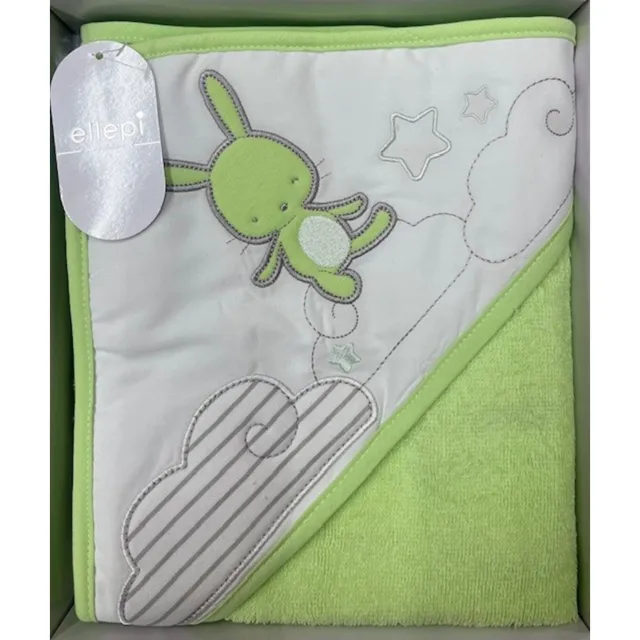 Ellepi Accappatoio Neonato Coniglietto Verde Morbido
