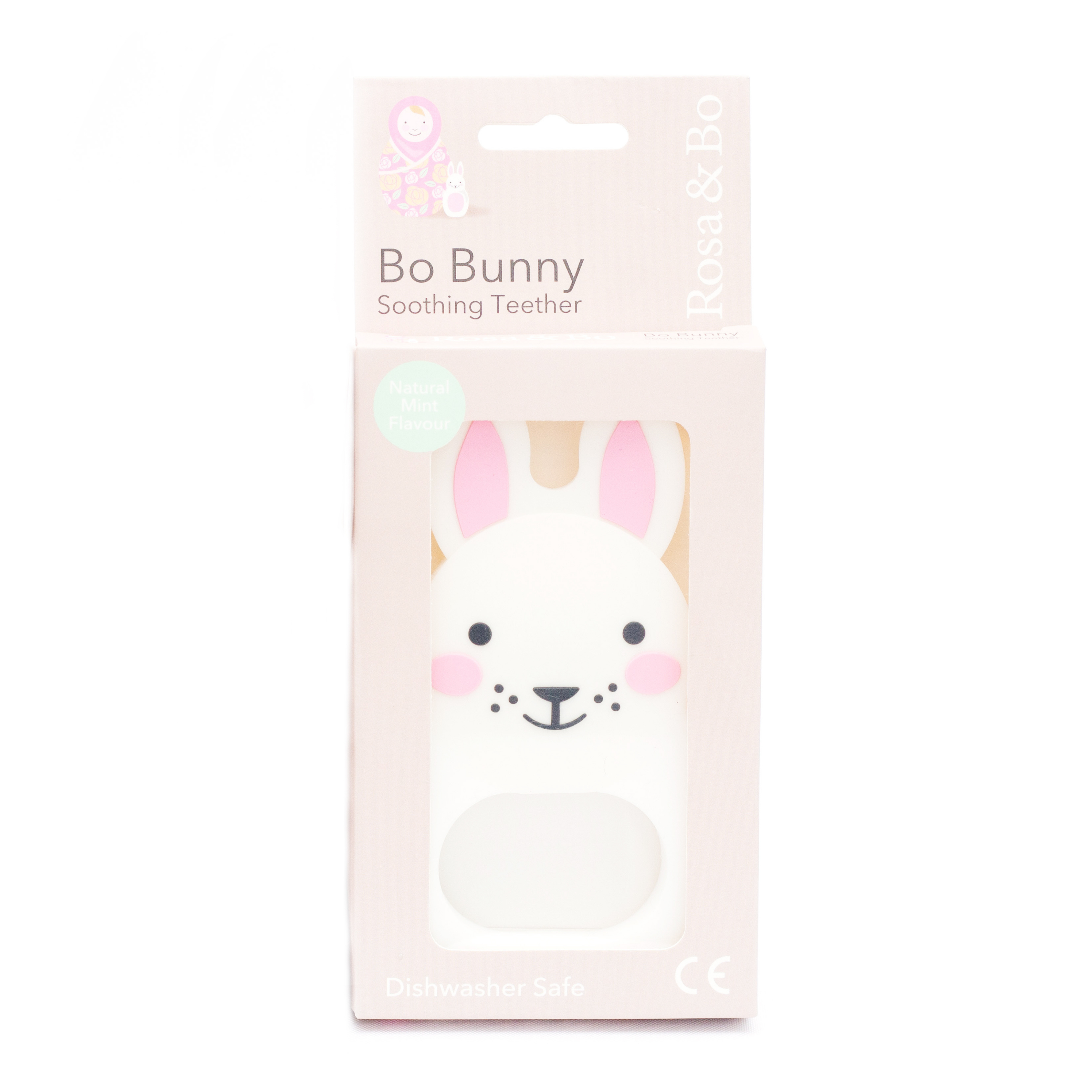 Rosa & Bo Bo Bunny rosa massaggiagengive sensoriale neonato silicone