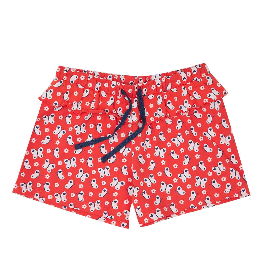 Toys Center Baby short bimba corallo farfalle elastico