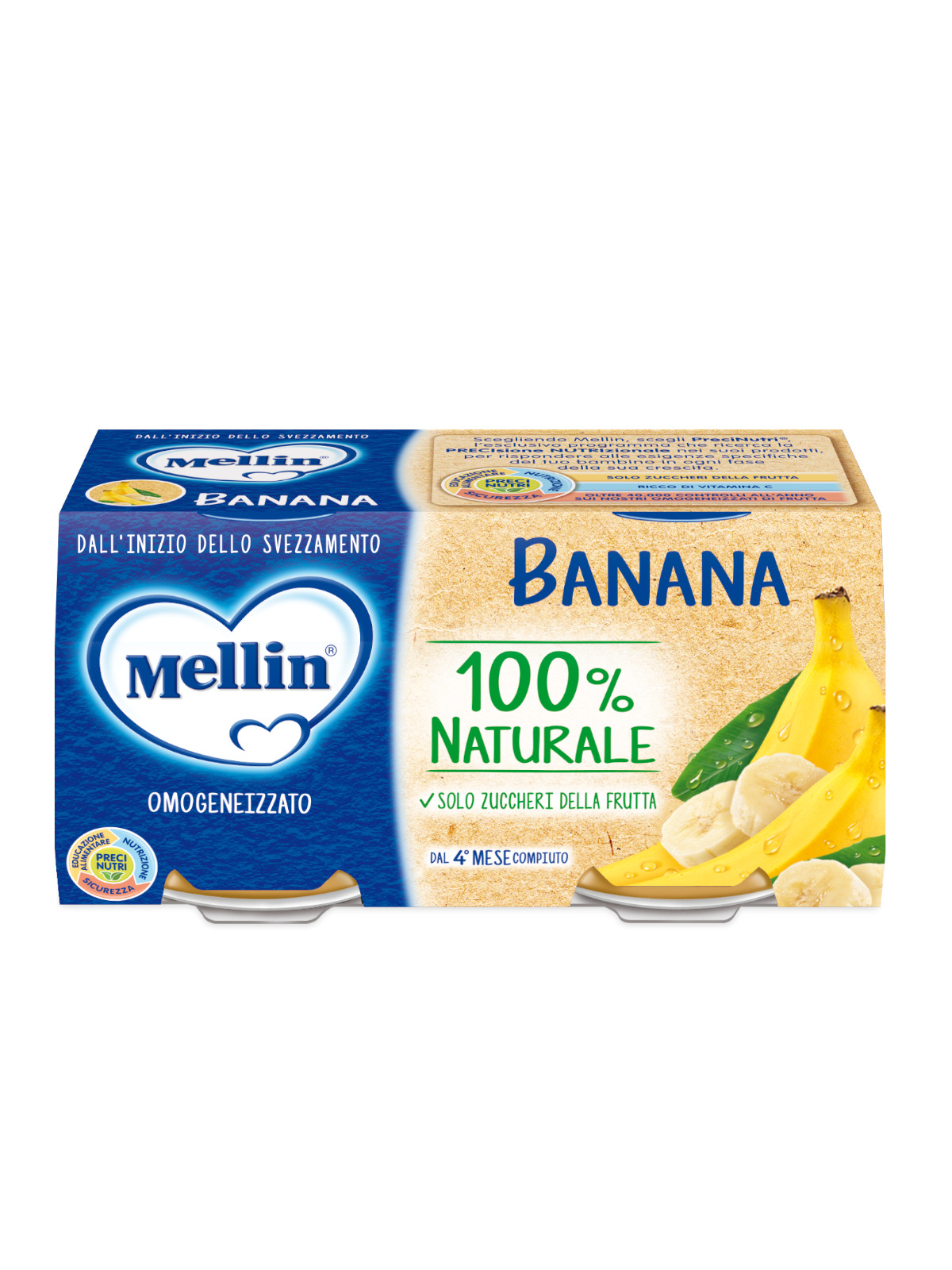 Mellin Omogeneizzato Banana 2x100 g Senza Glutine